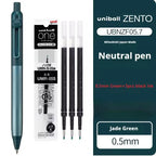 New Uni uniball Zento Flow Metal Rollerball Pen Aluminum Grip Gel Pens 0.5mm Water-Based Black Ink Ultra Smooth Writing Japan
