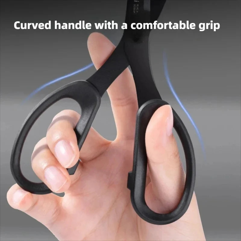 Deli 210/175mm Black Stainless Steel Scissors Business Office Stationery Home Shears Kitchen Knife Cutter Cutting Tool