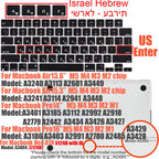 Multi-Language Keyboard Protector Compatible with for MacBook Air/Pro M5-M4 A2779,A3434,A3241 | Arabic, FR, RU, ES, IT Layouts