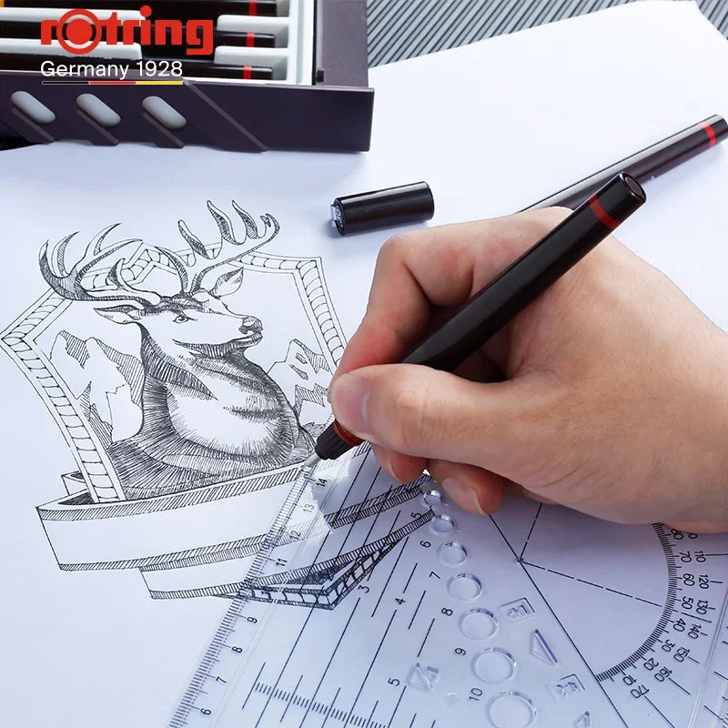 1pc rOtring Isograph Needle Pen 0.1-0.8mm Repeated replacement nib Addable Ink hook line pen Hand-painted/ Drawing Pen