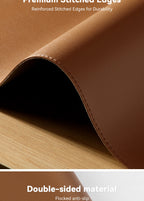 Desk Pad Protector, Mouse Pad, Office Desk Mat, Non-Slip with Stitched Edges PU Leather Desk Blotter for Office Home School