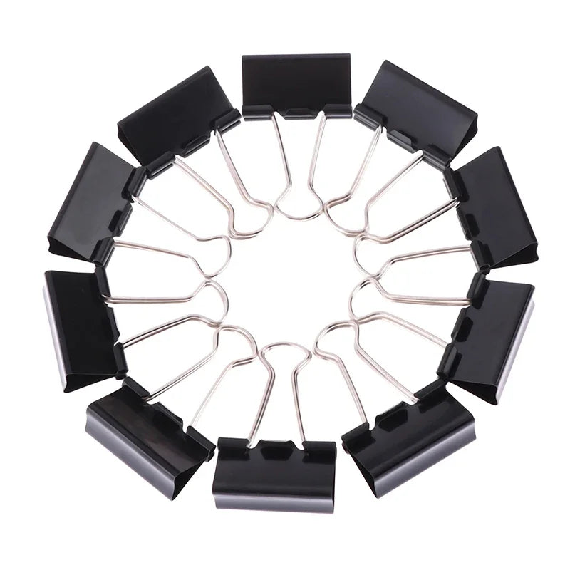 10/20/30/40/50Pcs Black Metal Binder Clips 25mm/ 32mm Notes Letter Paper Clip Office Supplies Binding Securing