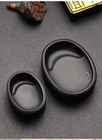 Small Portable Ink stone Chinese Style Calligraphy Regular Script Ink Stone Students Brush Writing Raw Stone She Inkstone