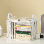 Foldable book box student dormitory classroom book organizer transparent waterproof household book organizing storage box