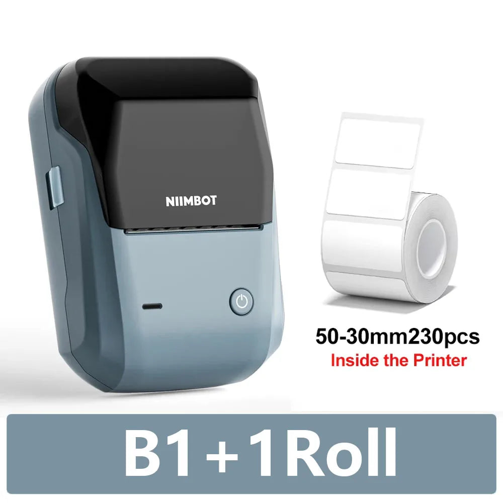 Niimbot B1 Mini Bluetooth Thermal Label Printer Portable Self-Adhesive Sticker Maker, Pocket Thermal Label Machine, Compatible With Mobile Phone & PC, Ideal For Home Office School Small Business Organization