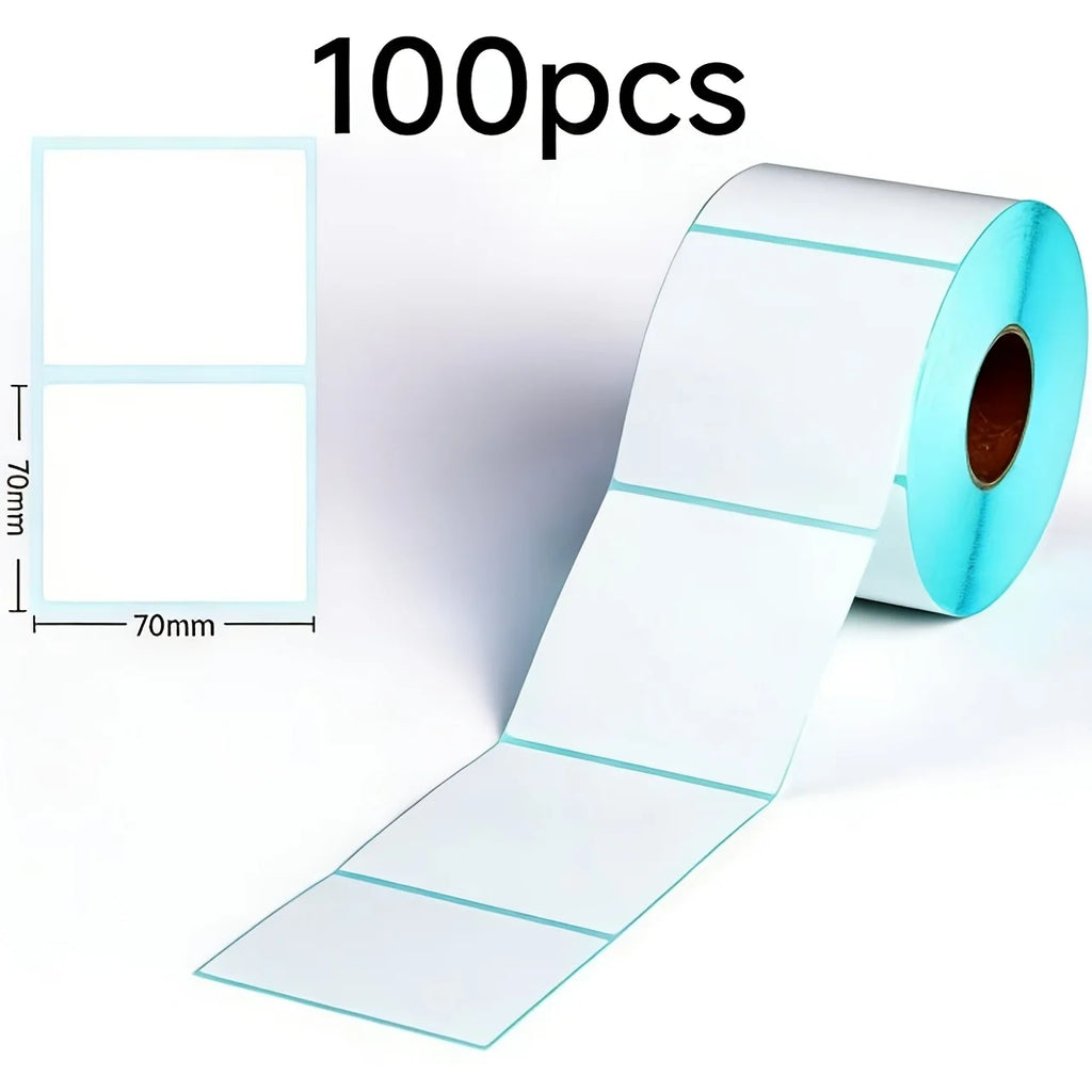 100PCS Direct Thermal Shipping Labels 40×30/70×30/70×70/100×100mm, Premium Commercial Thermal Sticker Paper with Permanent Adhes