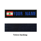 Lebanese Flag Lebanon 10X2.5cm Embroidery Custom Name Text Patch Stripes Badge Iron On Or  Patches