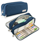 Large Capacity Pencil Case 3 Compartment Multifunctional Pen Bag for Girls Boy School Student Office Stationery Organizer