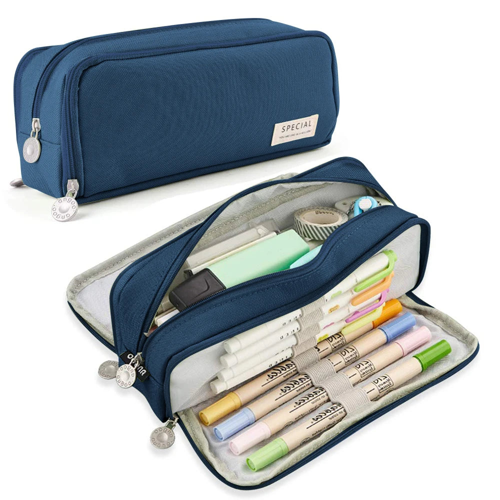 Large Capacity Pencil Case 3 Compartment Multifunctional Pen Bag for Girls Boy School Student Office Stationery Organizer