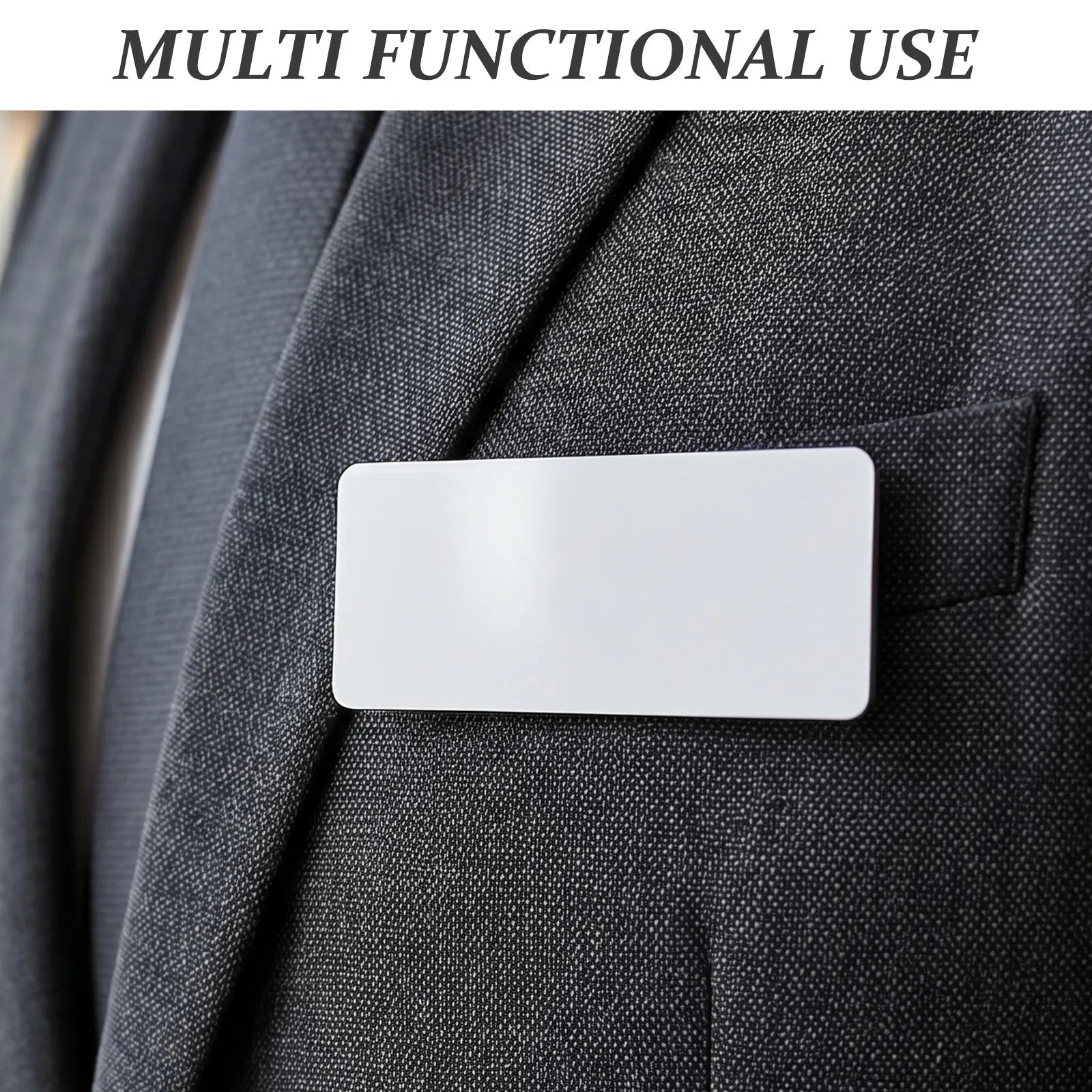 24Sets Blank Name Tags Pin Employee Id Badges 3x1.5 Office DIY Sublimation Work Uniform Identification Office Name Tags
