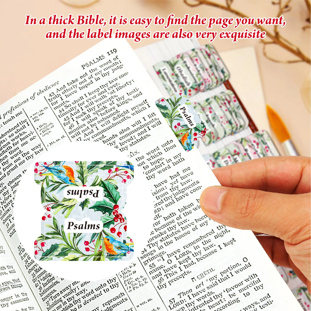 75pcs Bible Tabs for Women & Men, Laminated Bible Tabs for Study Bible, Bird Theme Bible Tabs for Easy Navigation, Simplify Your