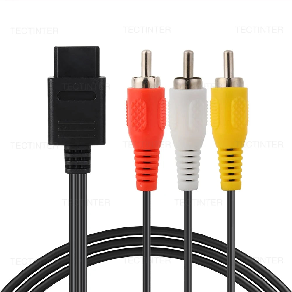 1.8m AV Cable Composite Video Cord 6 Feet Line Compatible with Nintendo 64/N64/GameCube/SNES TV Game Console Accessories
