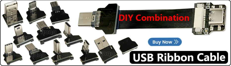 Ribbon FPV HDMI-Compatible Connector Flexible Flat Cable Raspberry Pi 4 Micro HDMI to HDMI/Mini HDMI Female 90 Degree FFC 20pin