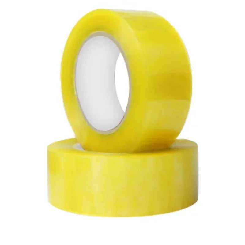 (2Pcs)48mm * 110M Transparent Yellow, Transparent White Tape for Express Packaging of Large Rolls and Thick Box Sealing