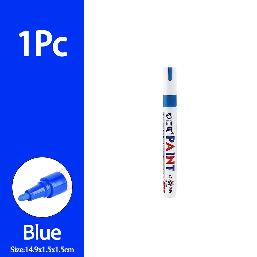1/3/6/12Pcs Colorful Permanent Paint Marker Waterproof White Markers Tire Tread Rubber Fabric Paint Metal Paint Marker Pens