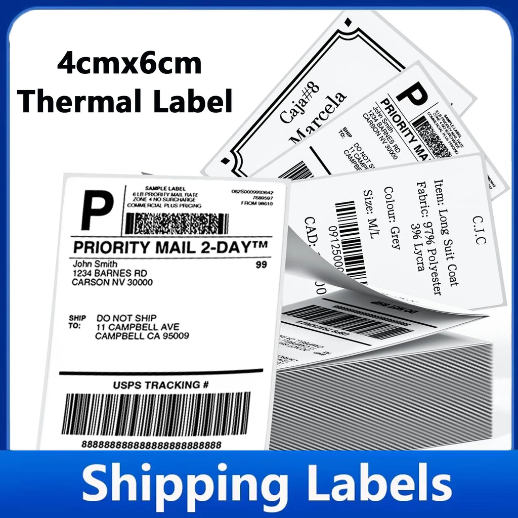 4x6 Inch 100/500 Sheets Thermal Shipping Label Printer Self-Adhesive Thermal Printing Paper DHL UPS Express Barcode Label