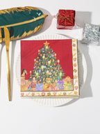 Christmas Party Napkins Disposable Dinner Serviettes Santa Claus Christmas Tree Gifts Flower Element Style Art Decoupage Napkins