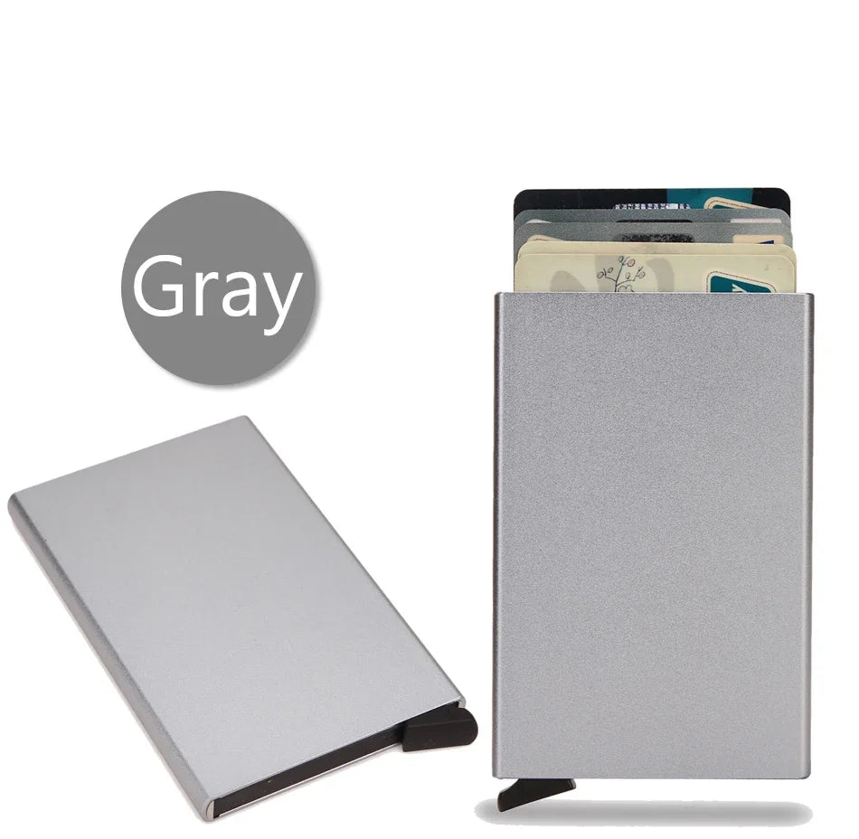 Rfid Metal Credit Card Holder Luxury Men Minimalist Wallet Cardholder Case Bag Business Supplies Card Storage Box Organizer Mini