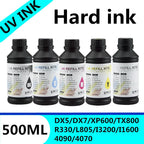 UV Hard Ink 500ML LED UV Ink For Epson L800 L805 L1800 R290 R330 1390 1400 1410 1500W DX5 DX7 UV Flatbed Printer