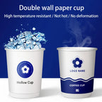 1000pcs 9oz 250ml double wall coffee cups, insulated double wall paper cups, company logo personalized customization wholesale