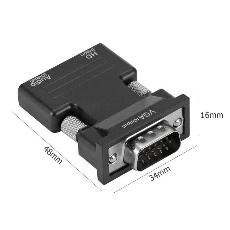 With HDMI Female to VGA Male Converter Audio Adapter Cable for Projector HD Computer Set-Top Box