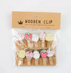 10 Pcs/Lot Creative Cartoon Animal Wooden Clip With Hemp Rope Photo Paper Clothespin Craft Clips Party Decoration Clip