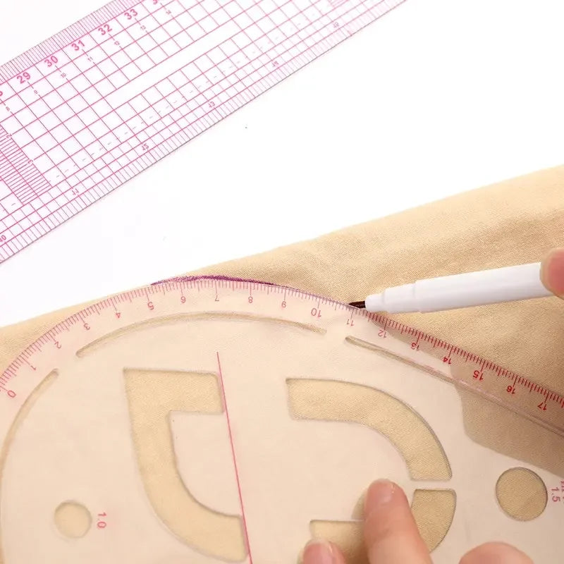 6-Piece French Curve Ruler Set - Flexible Tailoring Templates for Dressmaking, Pattern Drafting & DIY Sewing Projects
