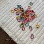 50 seamless candy colored bamboo joint small towel ring hair ring high elastic children's hair tie rubber band hair rope