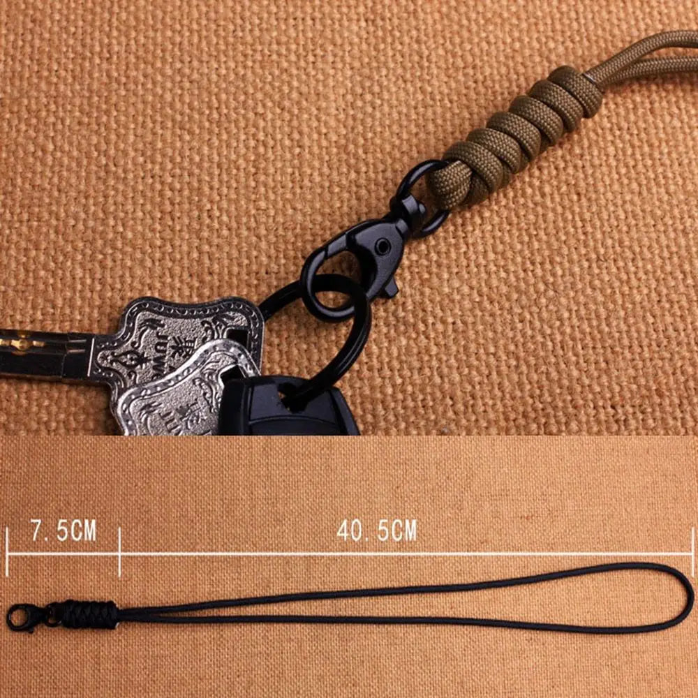 Emergency Survival Backpack High Strength Paracord Keychain Parachute Cord Lanyard Rotatable Buckle Key Ring