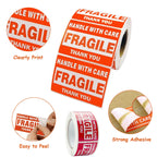 2"x 3" Fragile Stickers 500 Labels Per Roll Strong Adhesive (Handle with Care,Thank You) Labels for Shipping Moving,Do Not Bend