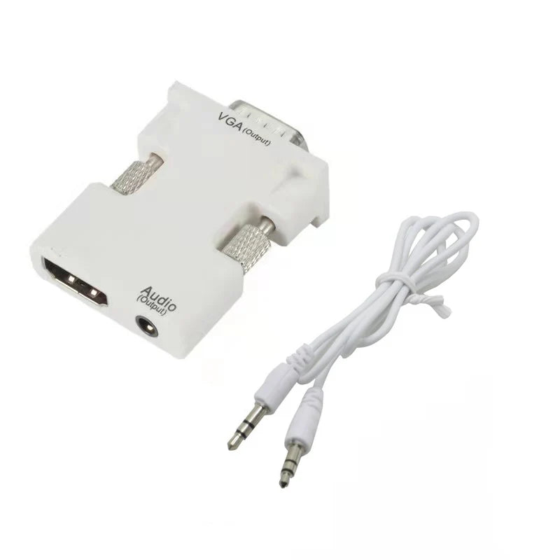 With HDMI Female to VGA Male Converter Audio Adapter Cable for Projector HD Computer Set-Top Box