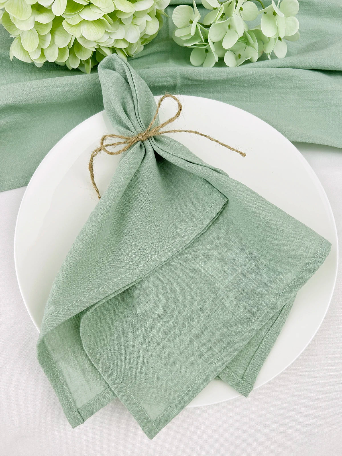 4PCS 30x45cm 100% Cotton Christmas Green Napkin Blue Reusable Wedding Party Table Decor Retro Napkins