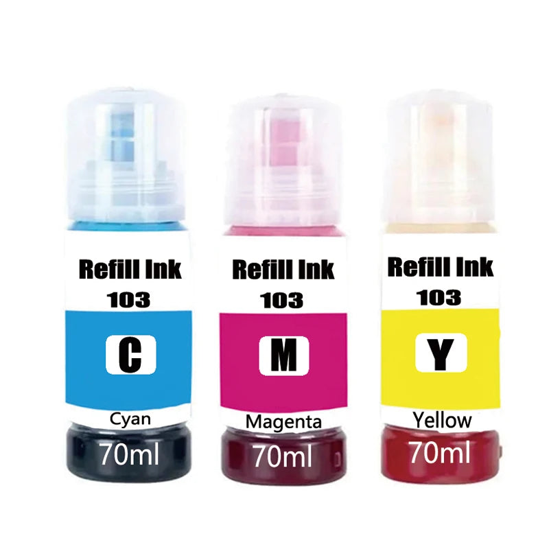 T103 103 104 Refill Dye Ink For Epson Eco Tank L1110 L3100 L3110 L3111 L3116 L3150 L3151 L3156 L3160 5190 Desktop Printer