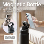 FEIJIAN 710/950ML Stainless Steel Sports Water Bottle with Magnetic Phone Holder Bouncing cover Insulation Cup Magnetic Thermos