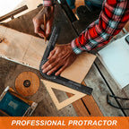 Woodworking Scale Mitre Saw Protractor 360° Angle Level with Pencil Carpenter Angle Finder Measuring Ruler Meter Gauge Tools