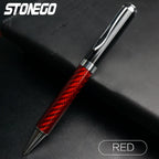 STONEGO Carbon Fiber Signature Pen, Premium Metal Gel Ink Pens Micro Point 0.5mm Black Ink Smooth Writing Ball Pen