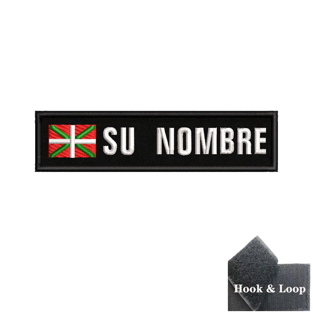 1PC 10cmX2.5cm Custom Name Flag Patch Stripes Badge Iron On Or Hook Loop Andalusia Extremadura Canary Islands Spain Galicia