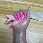 A pair of Malaysian latex material supper thin transparent shiny shiny male to female latex medium long gloves with nail service