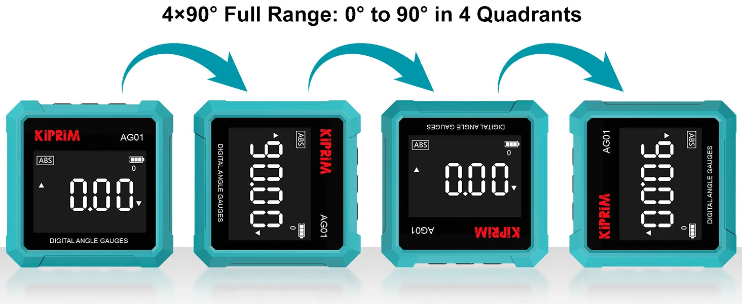 Kiprim Digital Goniometer Electronic Level Box Electronic Angle Ruler Backlight Protractor Wood Working Inclinometer Tools