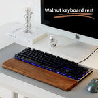 Solid Wood Keyboard Wrist Rest for 87 Key Mechanical Keyboard, Ergonomic Wooden Palm Rest with Non Slip Base
