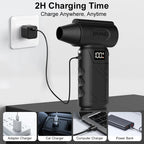 9000KRPH Mini Turbo Air Blower Ergonomic Grip Compact Cordless Compressed Air Duster Handheld Jet Fan for Keyboard Home Dust