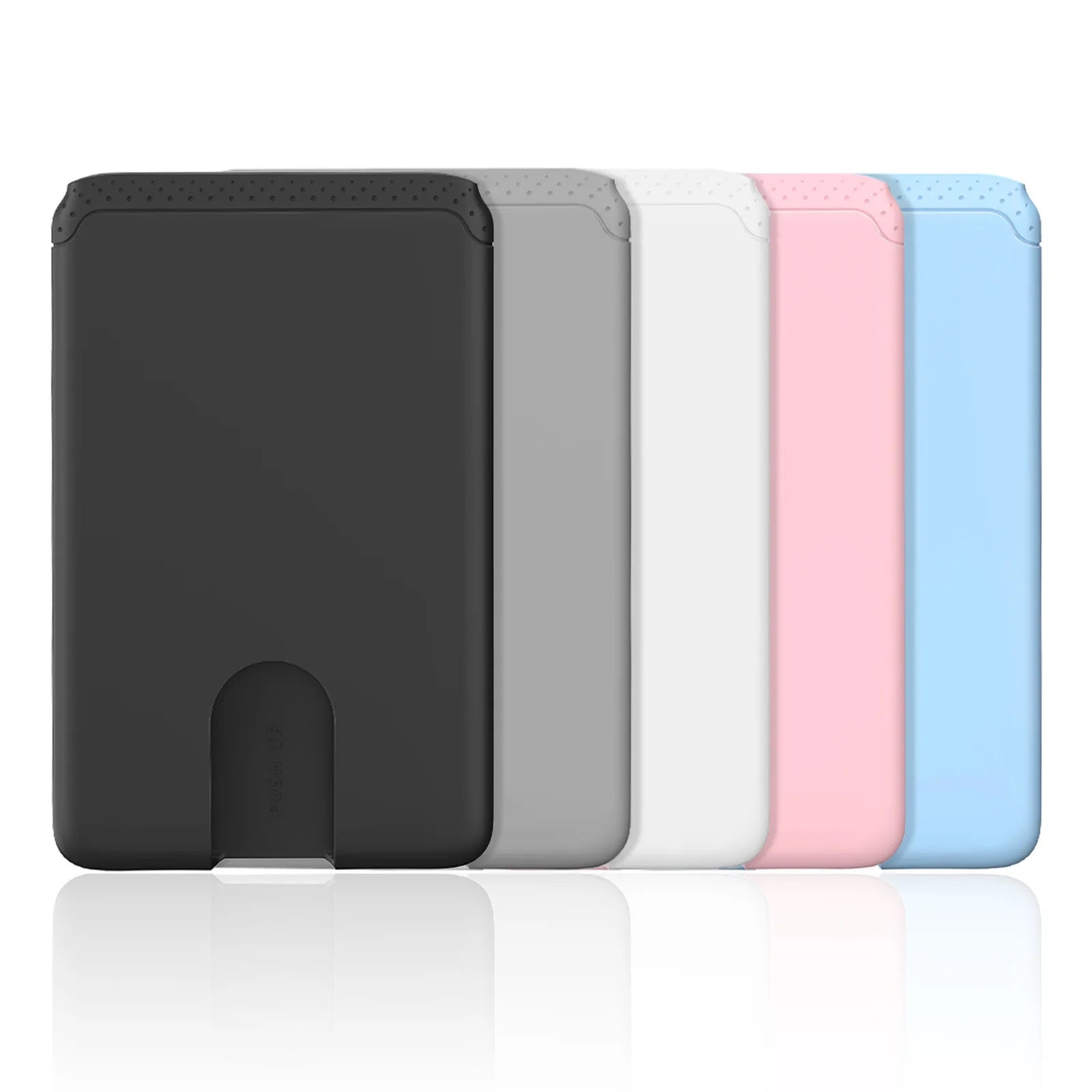 HOMEFISH Phone Holder Sticker Credit Card Holder Adhesive Soft Silicone Mobile Phone Wallet Compatible for Iphone Android