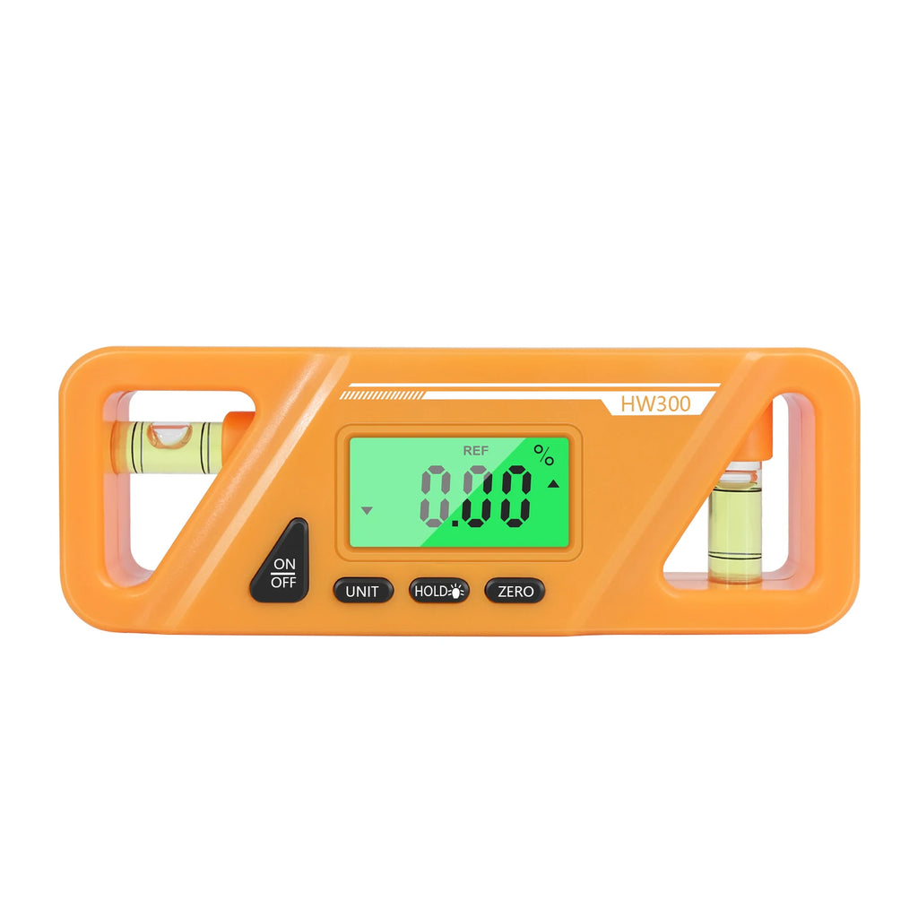 HW300 Inclinometer LCD Display Digital Protractor Level Meter Angle Measuring Inclinometer 90°Level Neodymium Magnetic Base