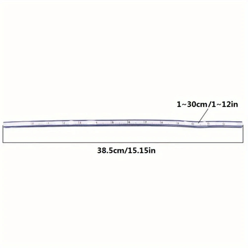 Flexible Curved Edge Ruler 1pc, Dual Scale cm/in, Ideal for Drawing, Designing and Handcraft Projects