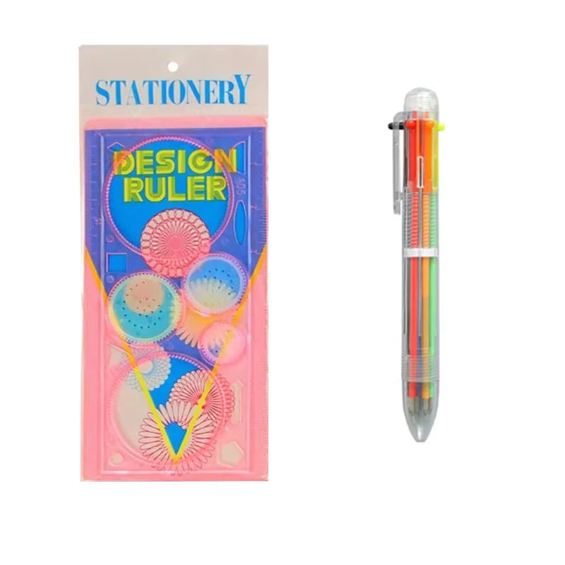 Multi Shaped Painting Ruler Spirograph Magic Drawing Template Oval Geometric Curve Pattern Multifunctional Stationery Gifts ZYF