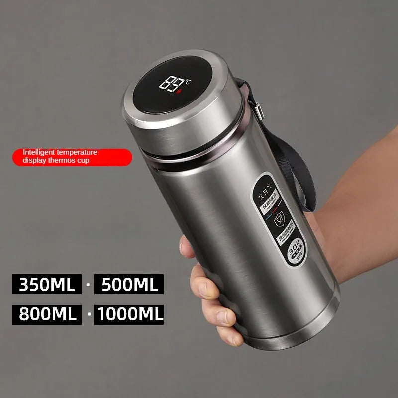 Thermos Sus304 Tea Water Bottle 500ML-1Liter Stainless Steel Vacuum Flask Portable Cups Bottle with LED Temperature Display
