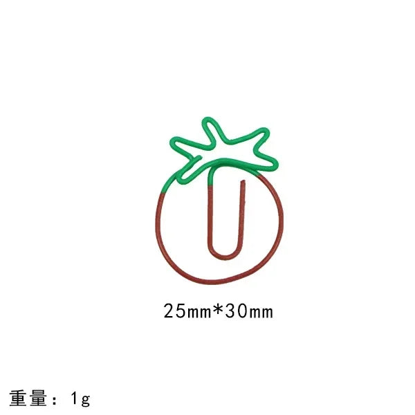 10/20pcs Red Retro Japanese Paper Clip Tomato Strawberry Cherry Scrapbook Paper Clip Book Page Memo Fixed Clips Student Supplies