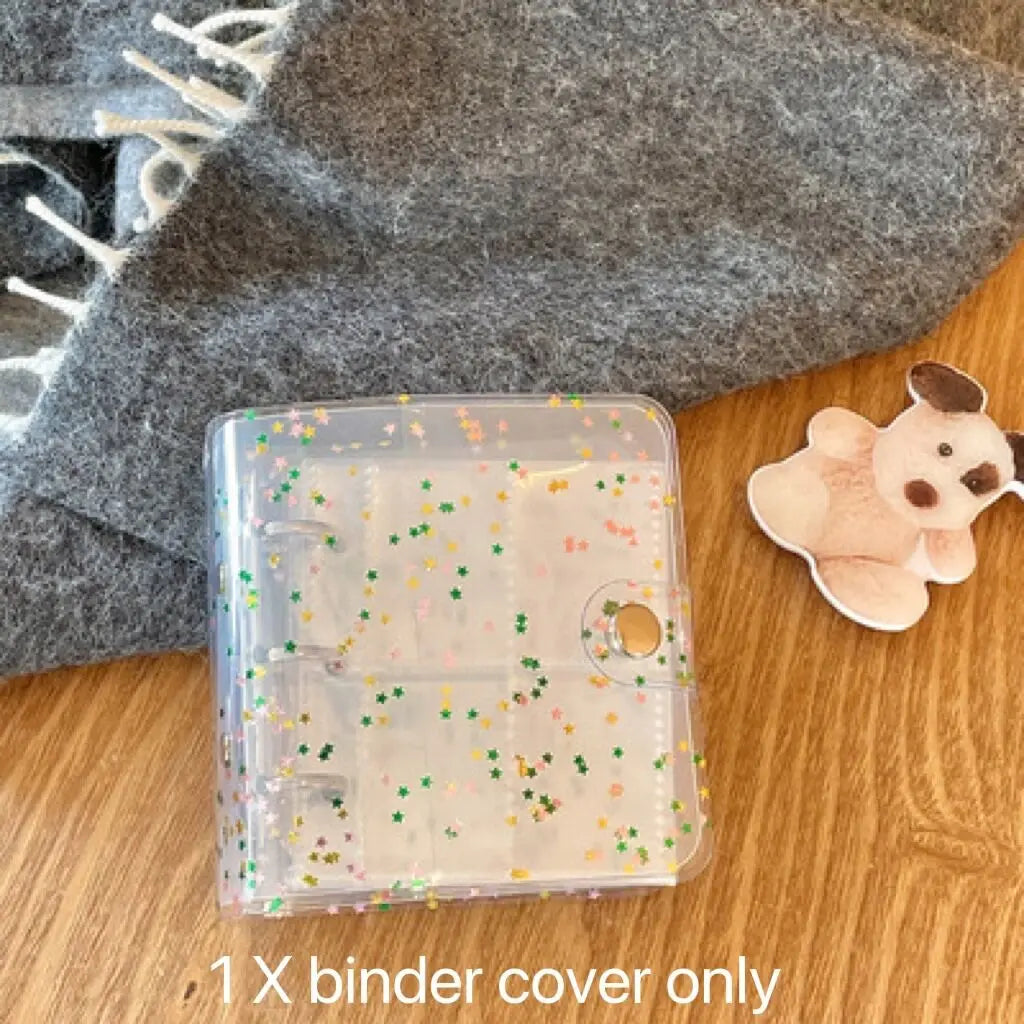 MINKYS New Arrival Kawaii Bling Star 1/2/3 inch Kpop Photocards Collect Book 3 Rings Binder Cards Organizer Book Stationery
