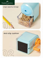 FABER CASTELL Manual Hand Crank Pencil Sharpener Sharpen 8mm in Diameter Candy Colors for Kids,Artists,Student Office Stationery
