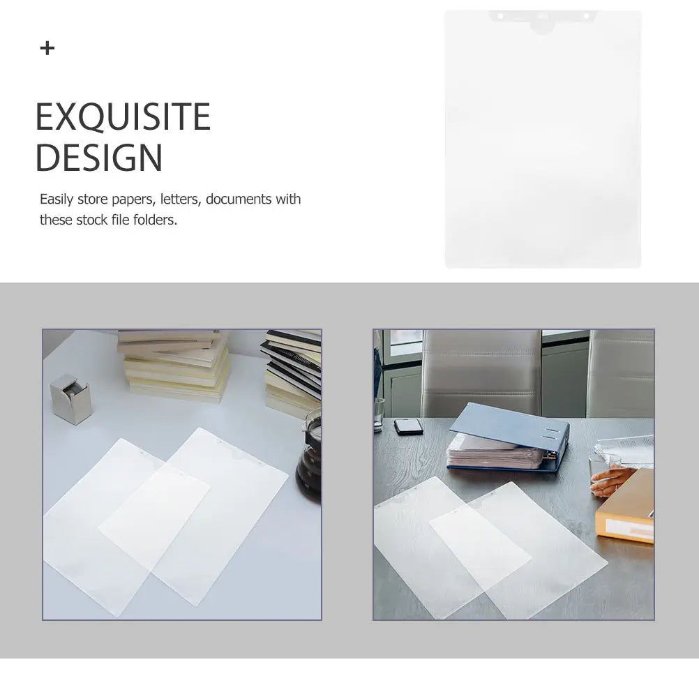 24Pcs Clear PP Plastic File Folder Sleeve Hanging Document Organizer for Office Study Paper Storage Portable File Container